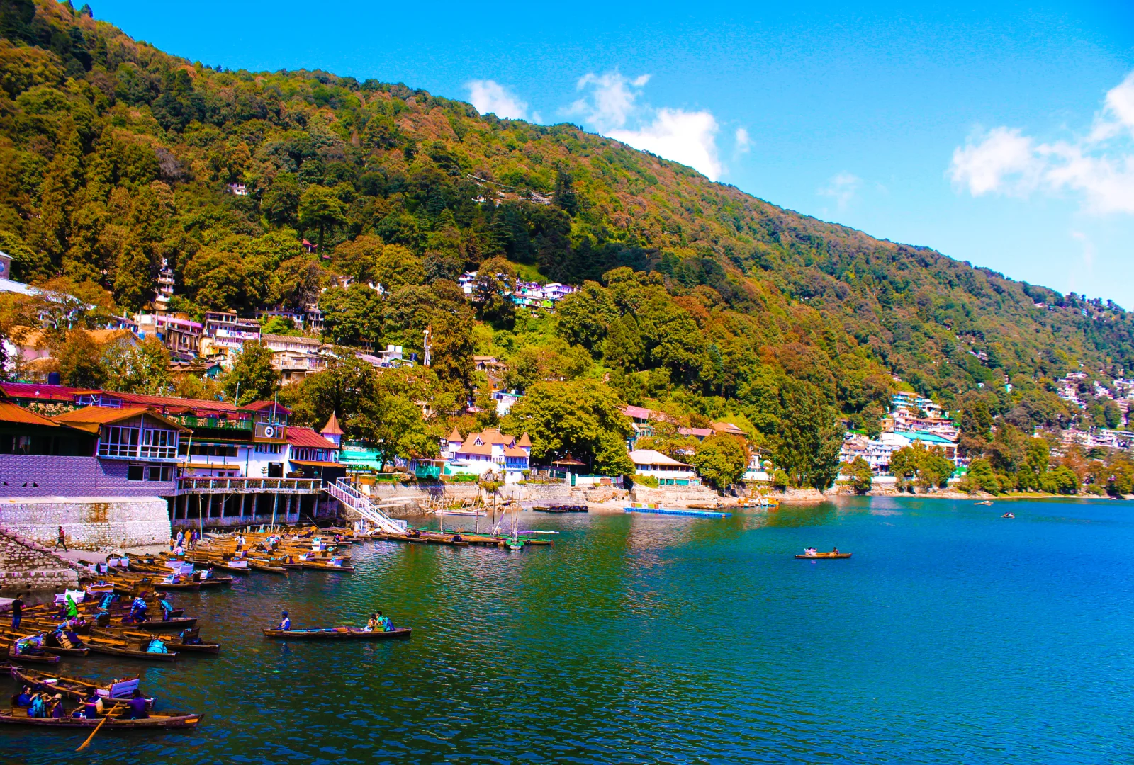 Naini Lake and the hillside town of Nainital